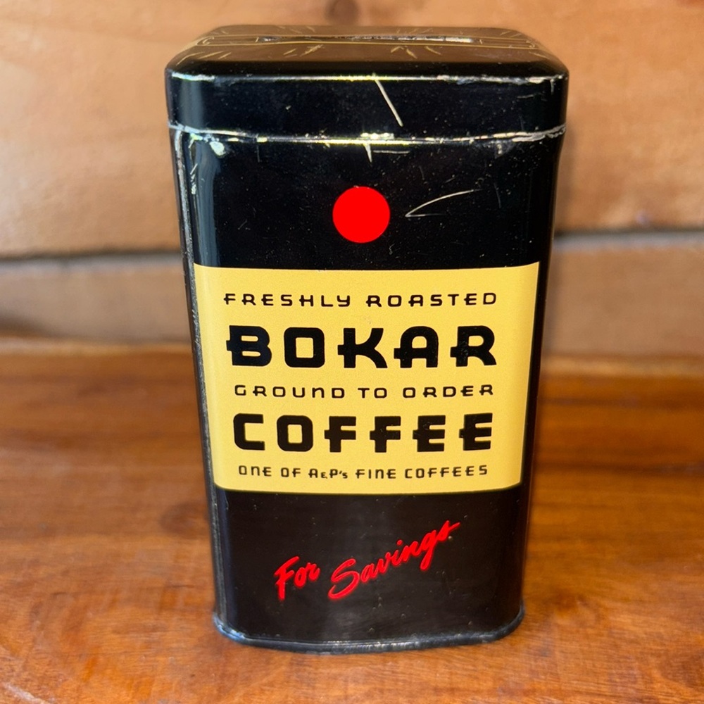 Vintage Bokar Coffee Tin Bank. 2x4